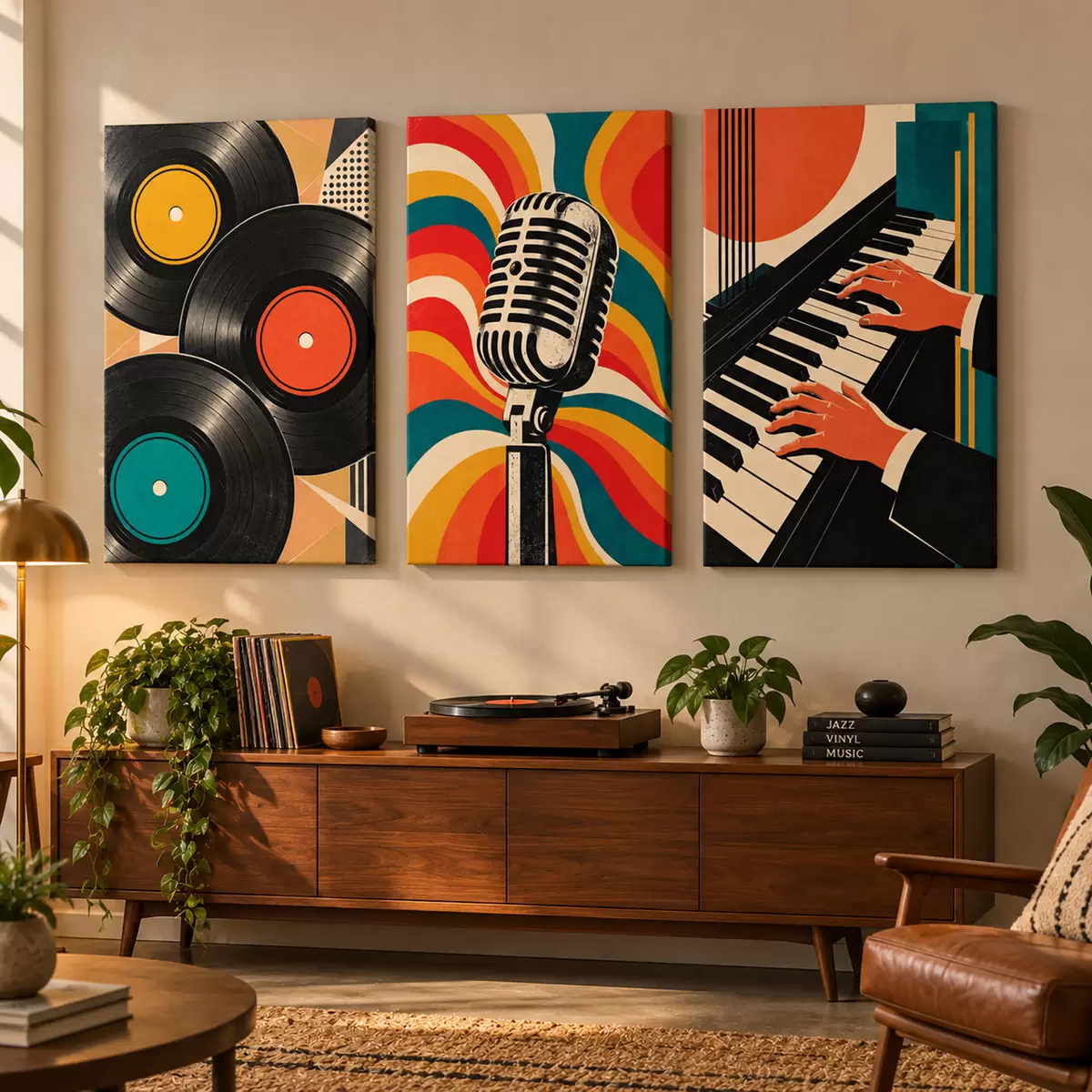  Peintures Éléments musicaux aux couleurs vives m31115