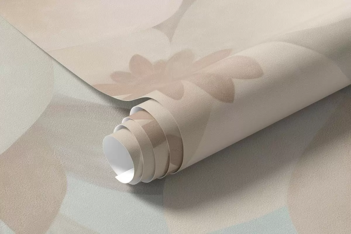 Fotobehang Witte bloemen aan een tak, zachte pastelkleuren, lichtblauwe achtergrond met textuur w10107