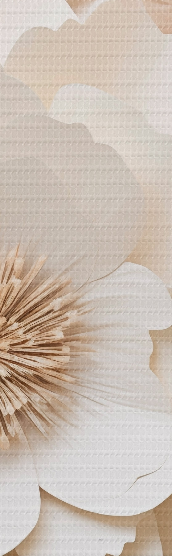  Peintures Relief en plâtre en 3D avec des fleurs blanches s51096