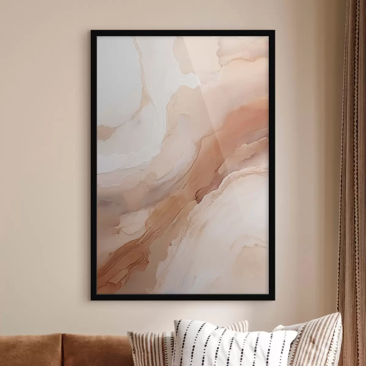 Poster Beige parelmoerlagen met een fijne structuur f51084
