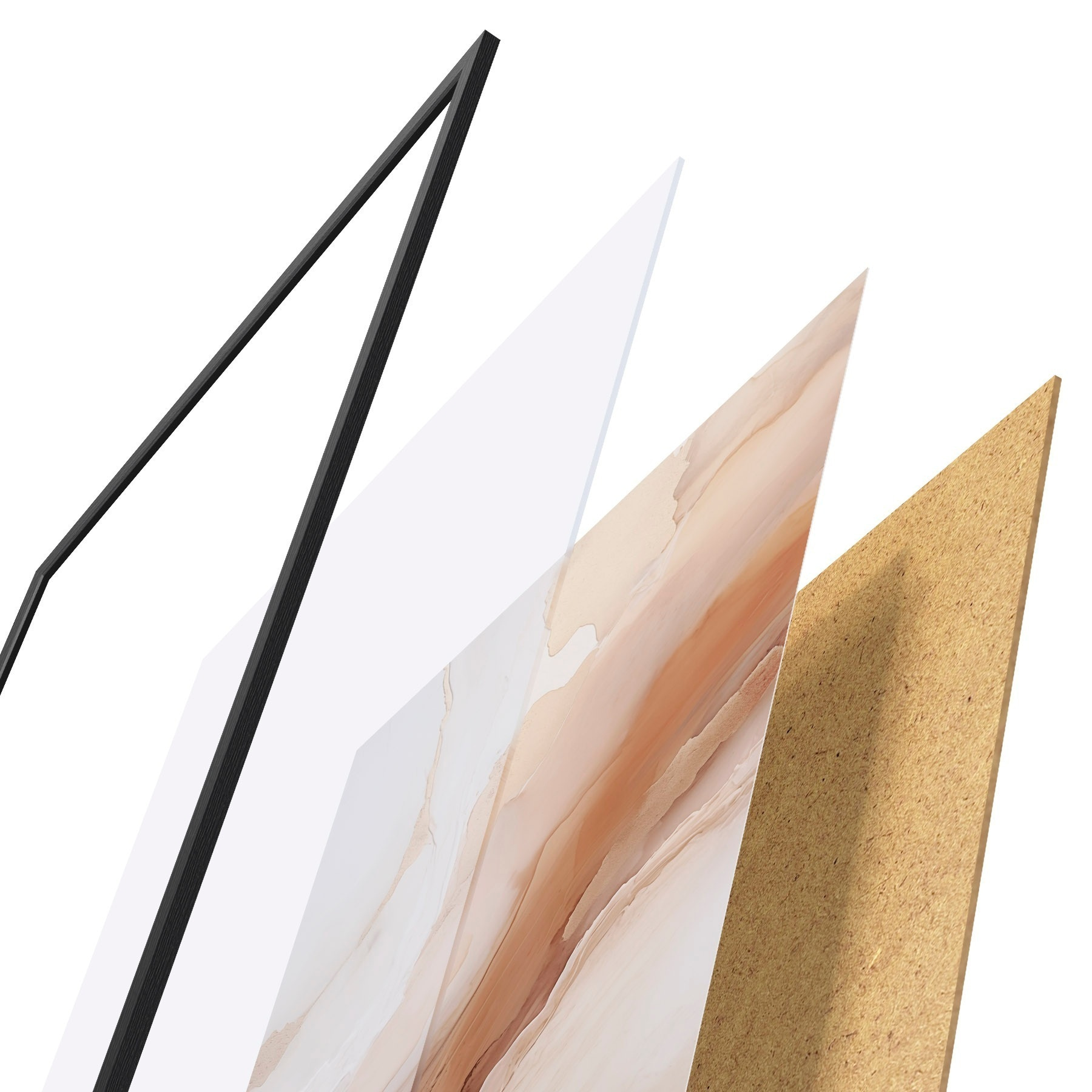 Poster Beige parelmoerlagen met een fijne structuur f51084