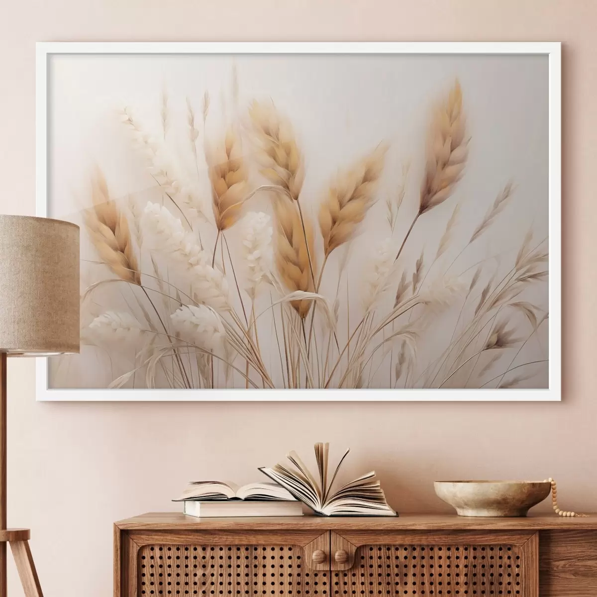 Affiche Herbe de la pampa duveteuse, style écologique f51093
