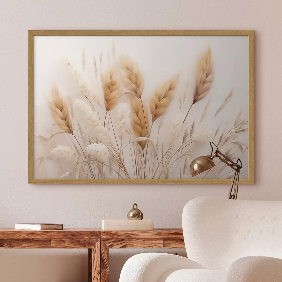 Affiche Herbe de la pampa duveteuse, style écologique f51093