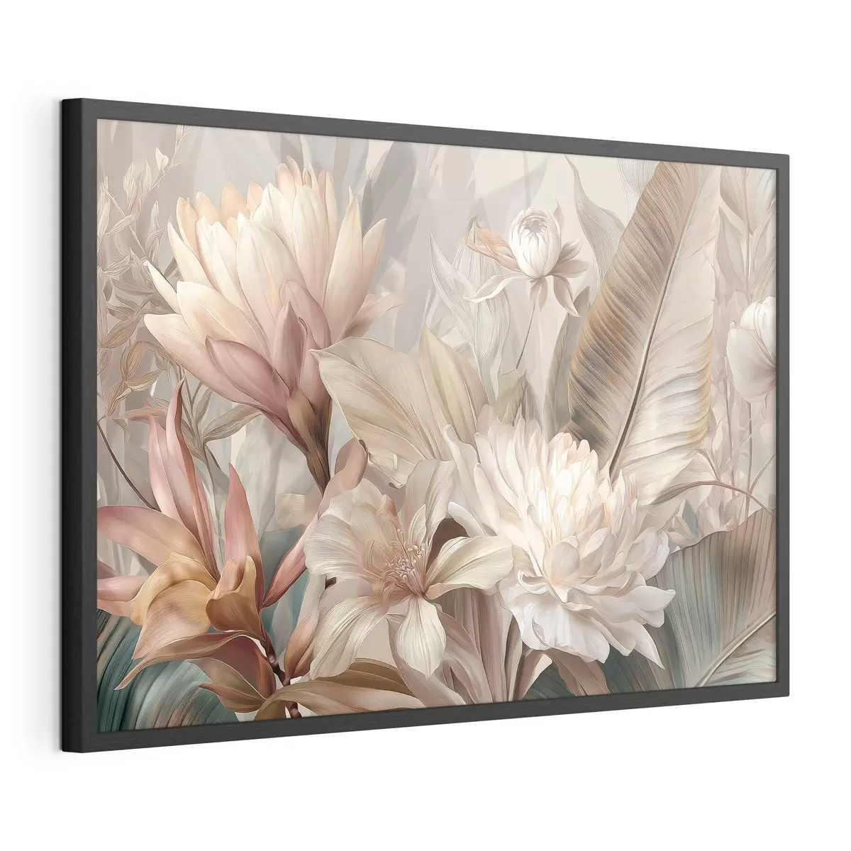 Poster Exotisch boeket in pasteltinten f51095