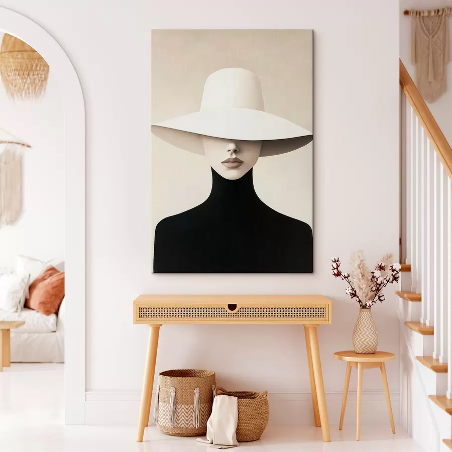  Peintures Une femme au chapeau blanc s51146