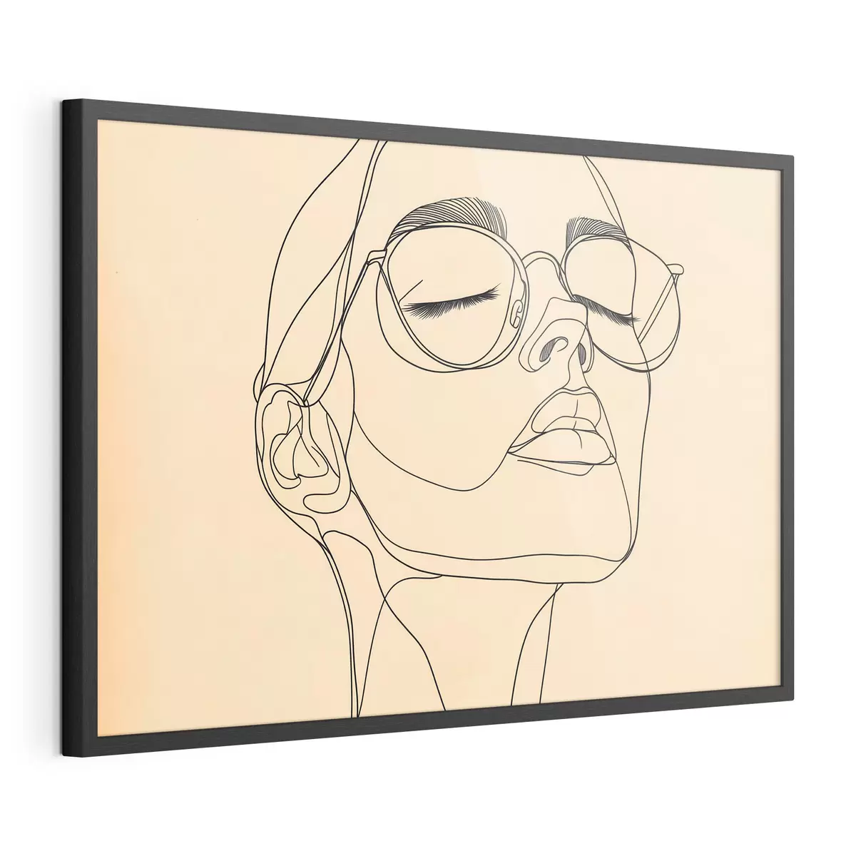 Poster Lineair portret van een vrouw f51145