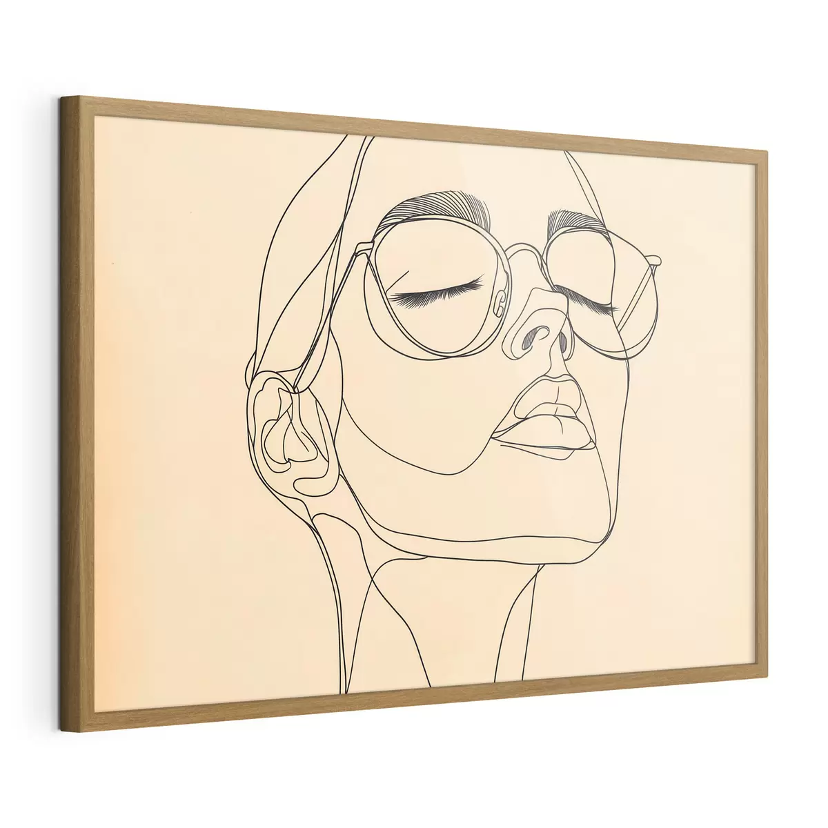 Poster Lineair portret van een vrouw f51145