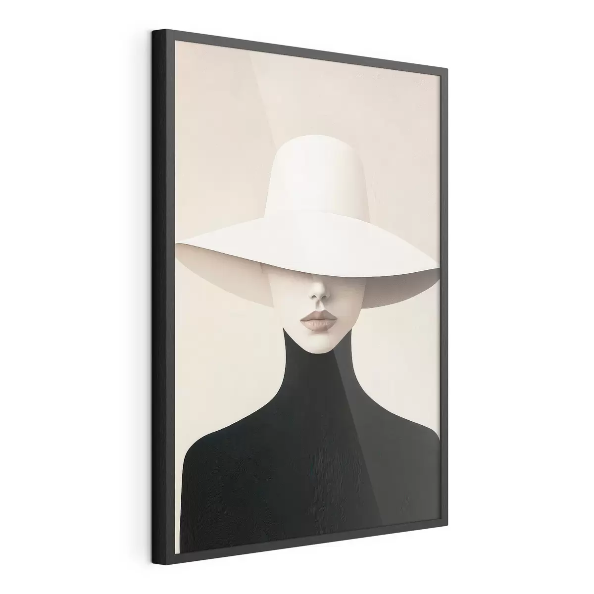 Affiche Une femme au chapeau blanc f51146