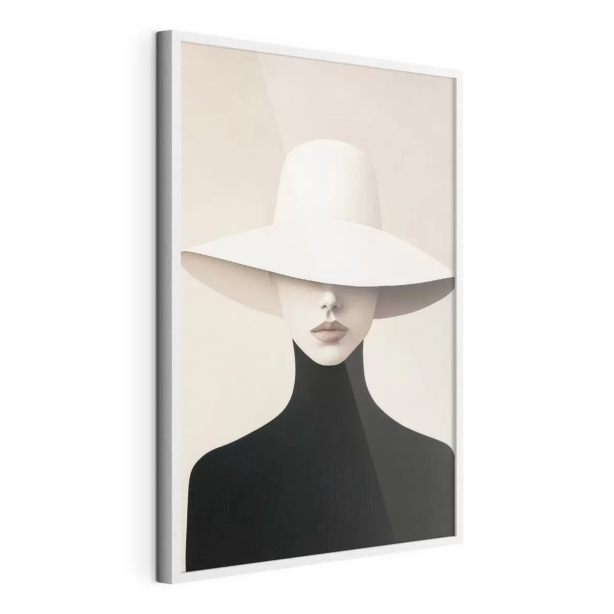 Affiche Une femme au chapeau blanc f51146