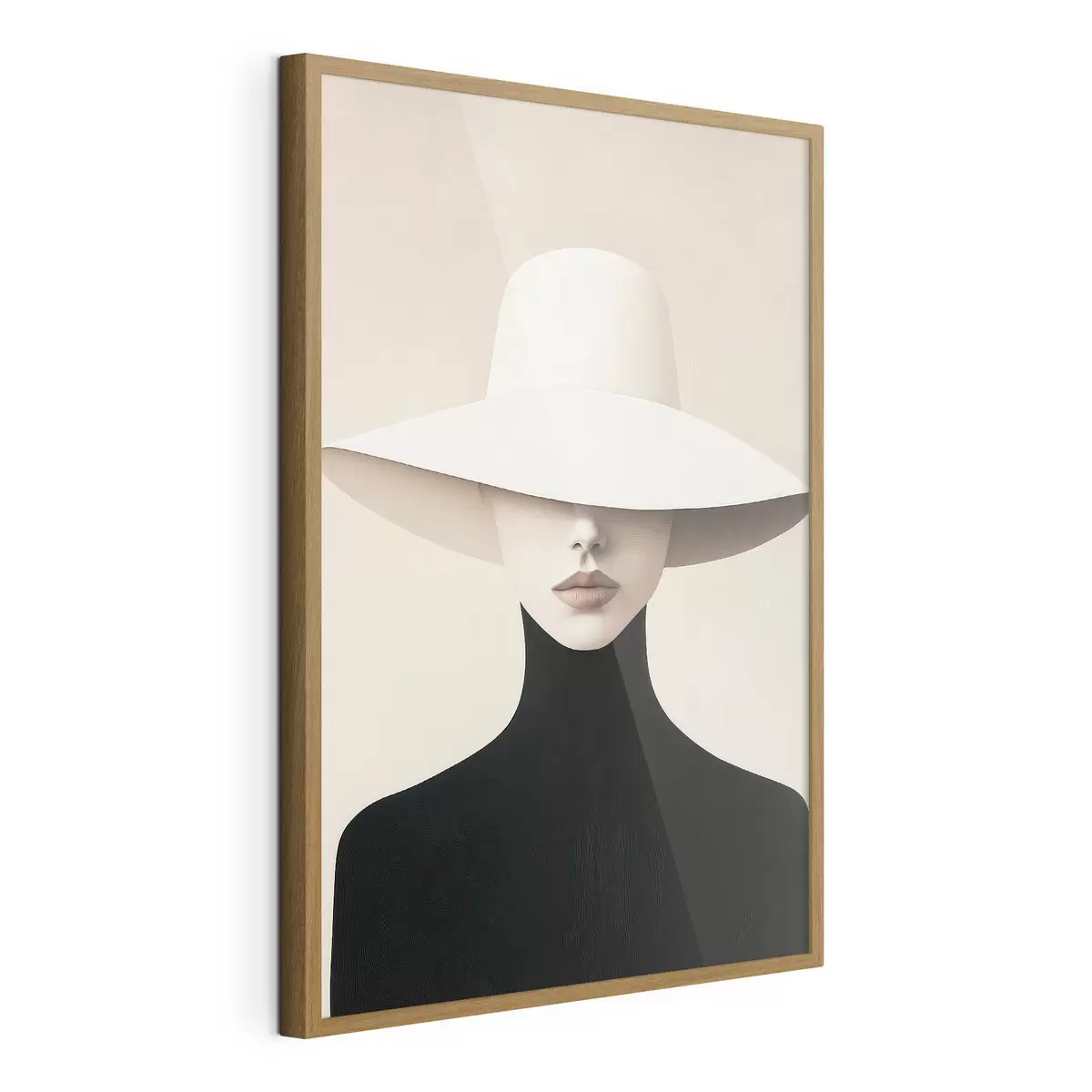 Affiche Une femme au chapeau blanc f51146