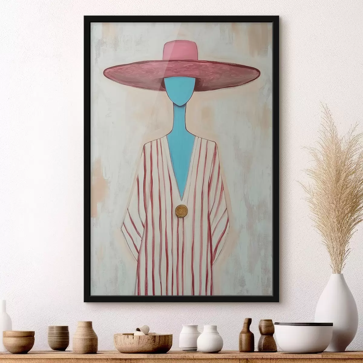 Poster Schilderij met een abstracte vrouwenfiguur f51152