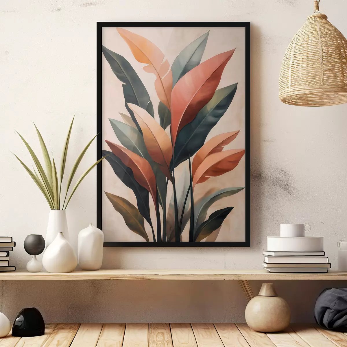 Poster Abstracte bladeren f51156