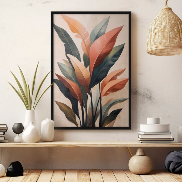 Affiche Feuilles abstraites, Affiches Uniques, f51156bk : Uwalls