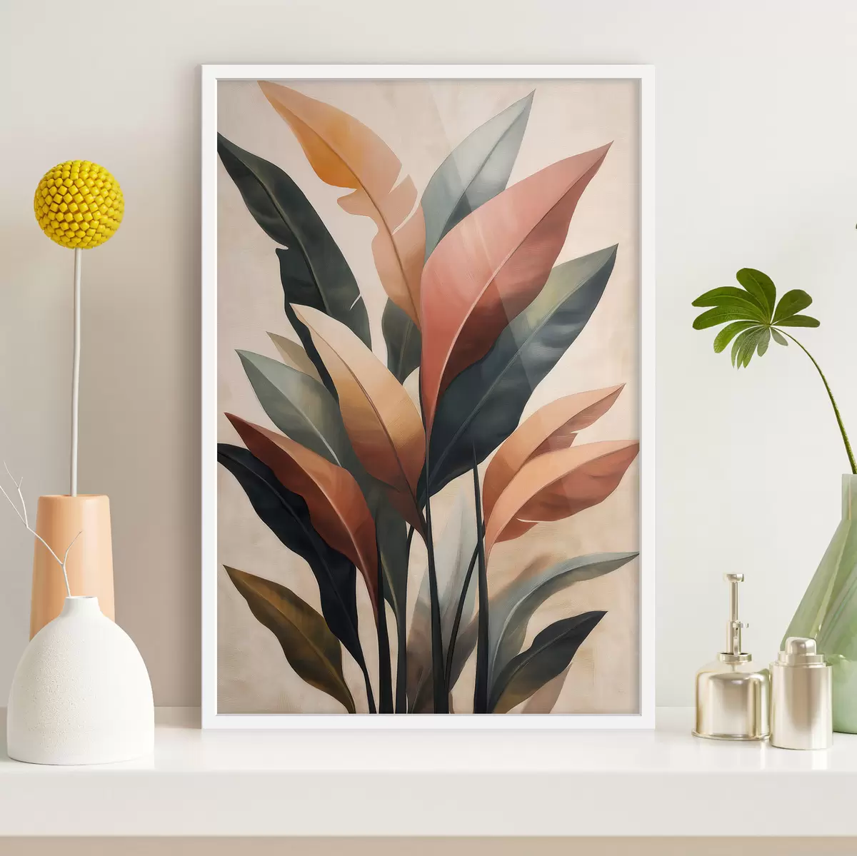 Poster Abstracte bladeren f51156