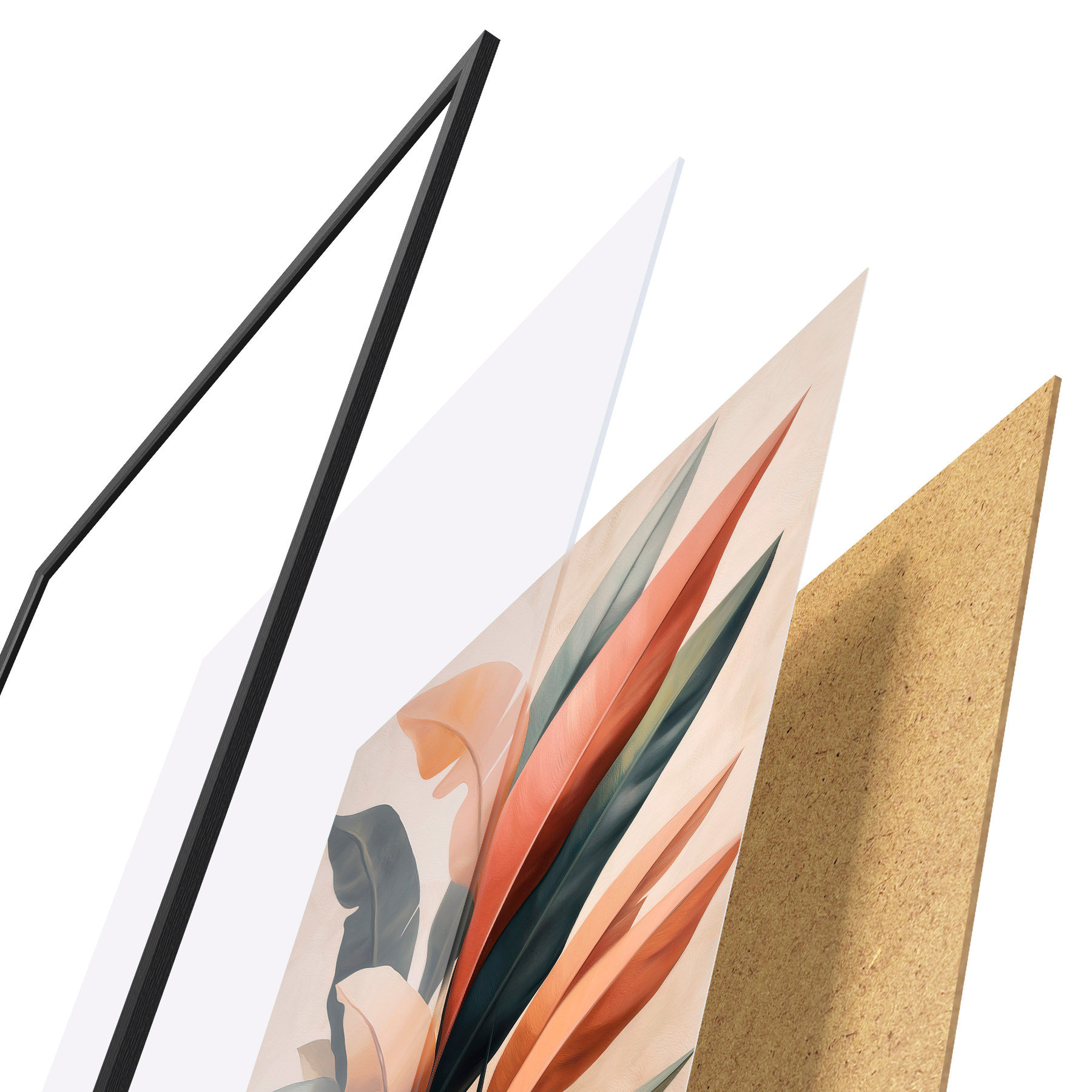 Poster Abstracte bladeren f51156