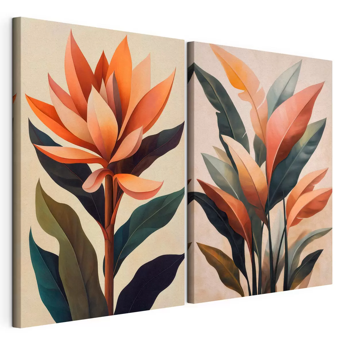  Peintures Fleurs et feuilles abstraites m31105