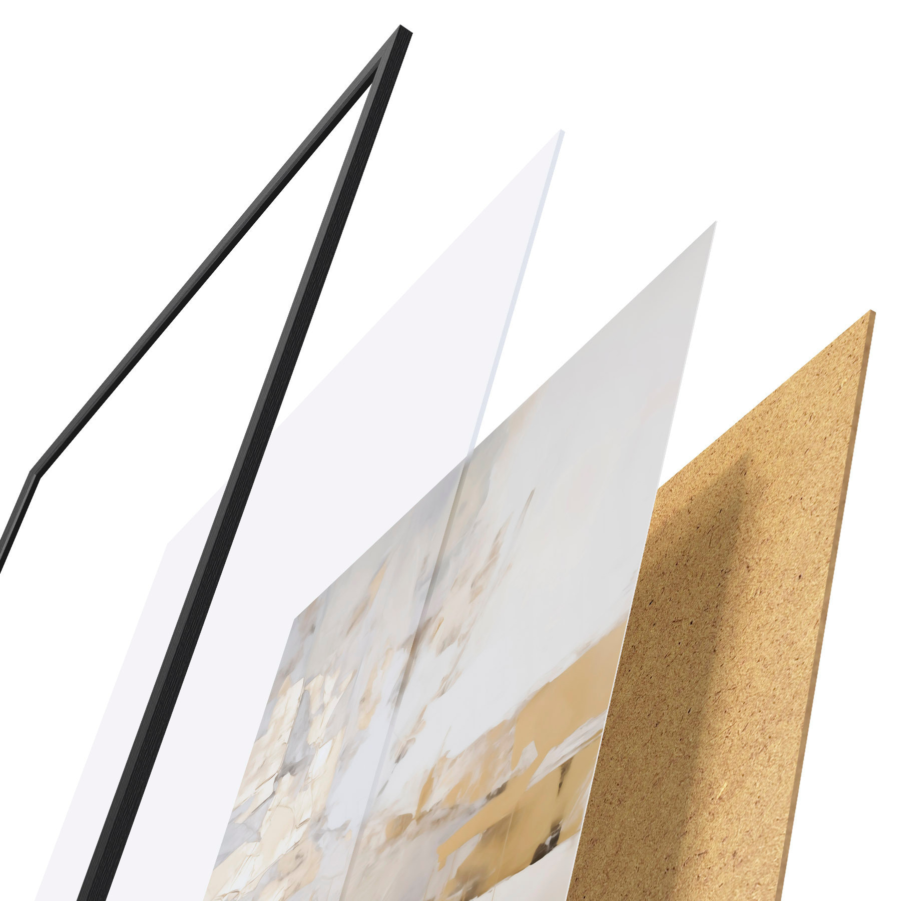Poster Minimalistische abstractie, imitatie van een schilderij f51163