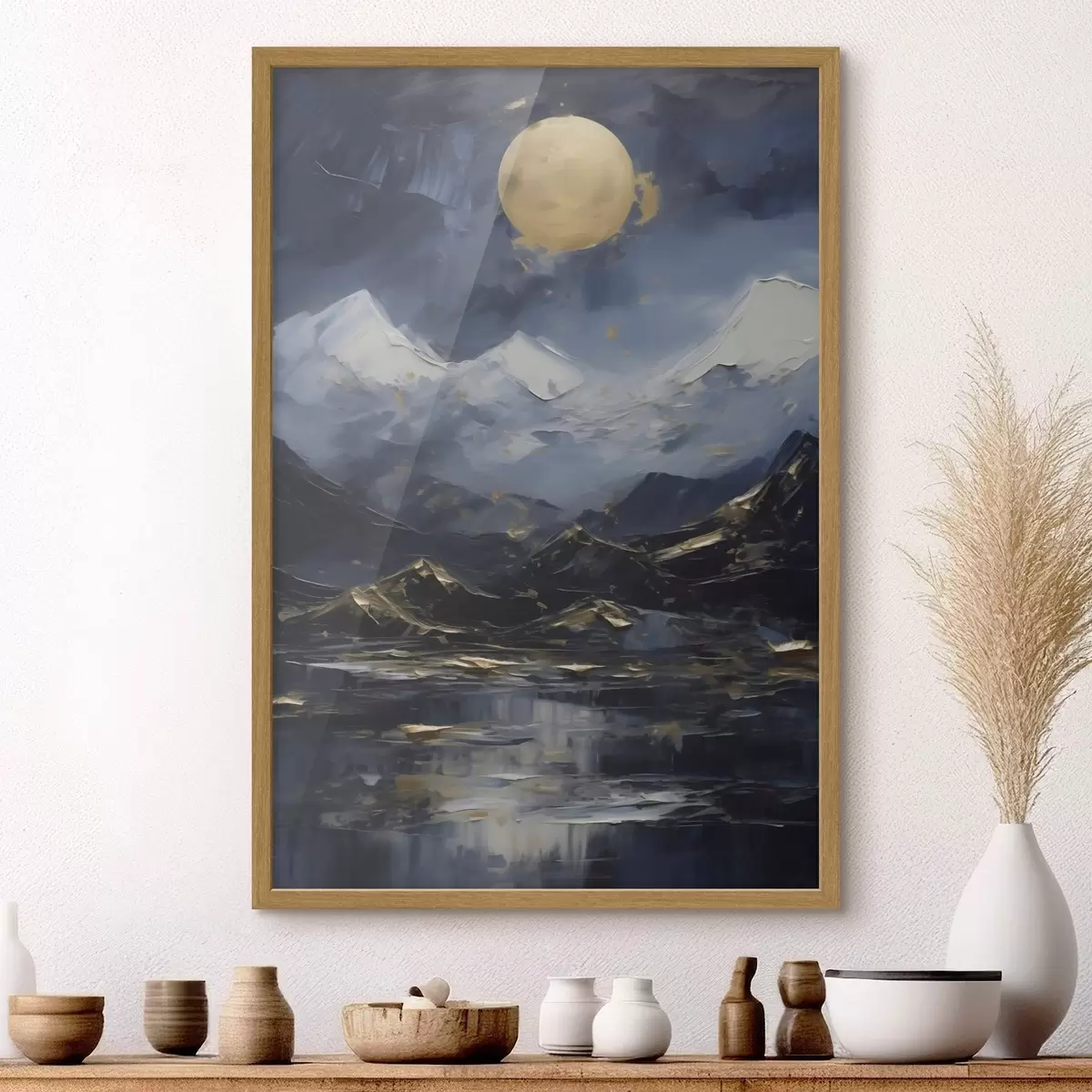 Poster Berglandschap, naar een schilderij f51164