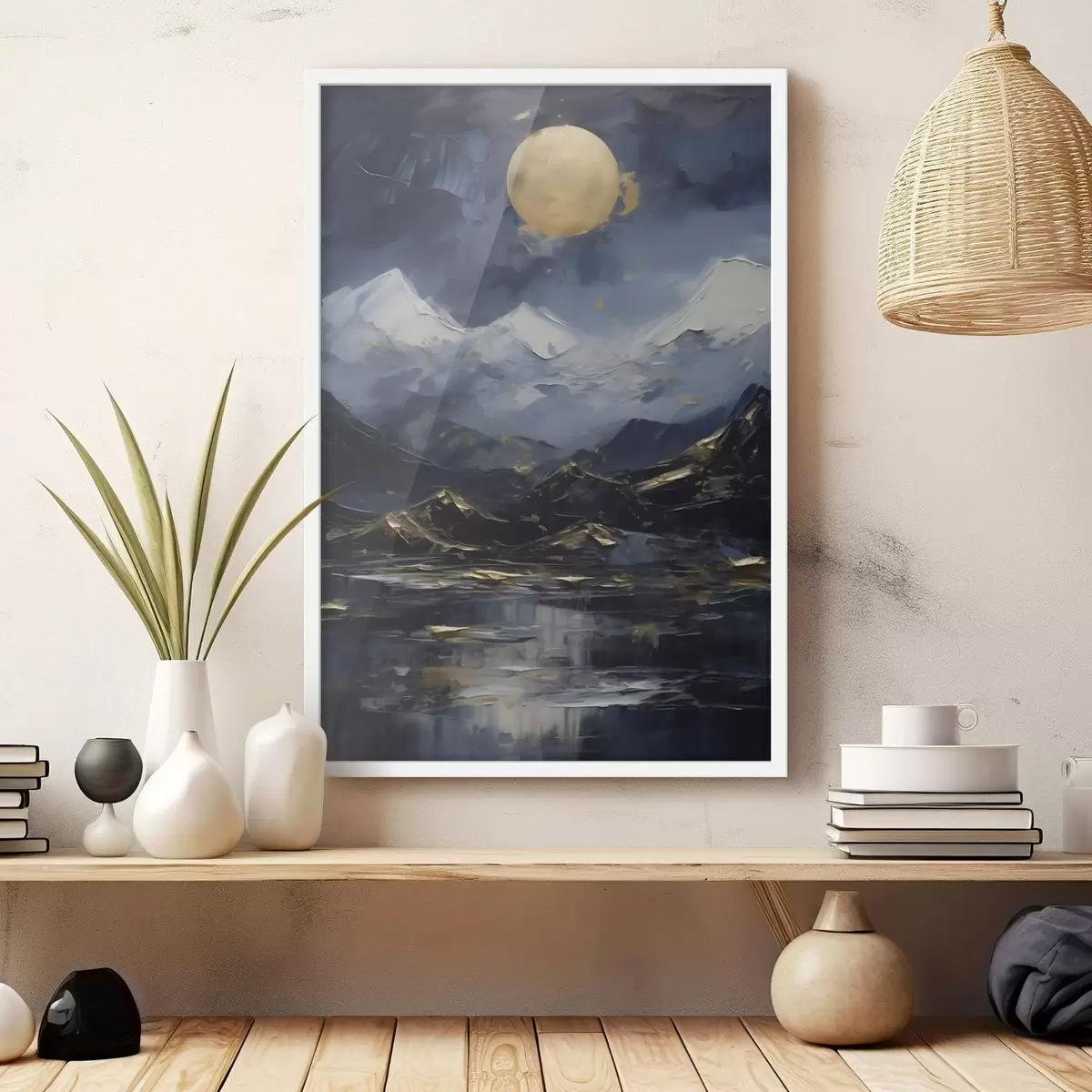 Poster Berglandschap, naar een schilderij f51164