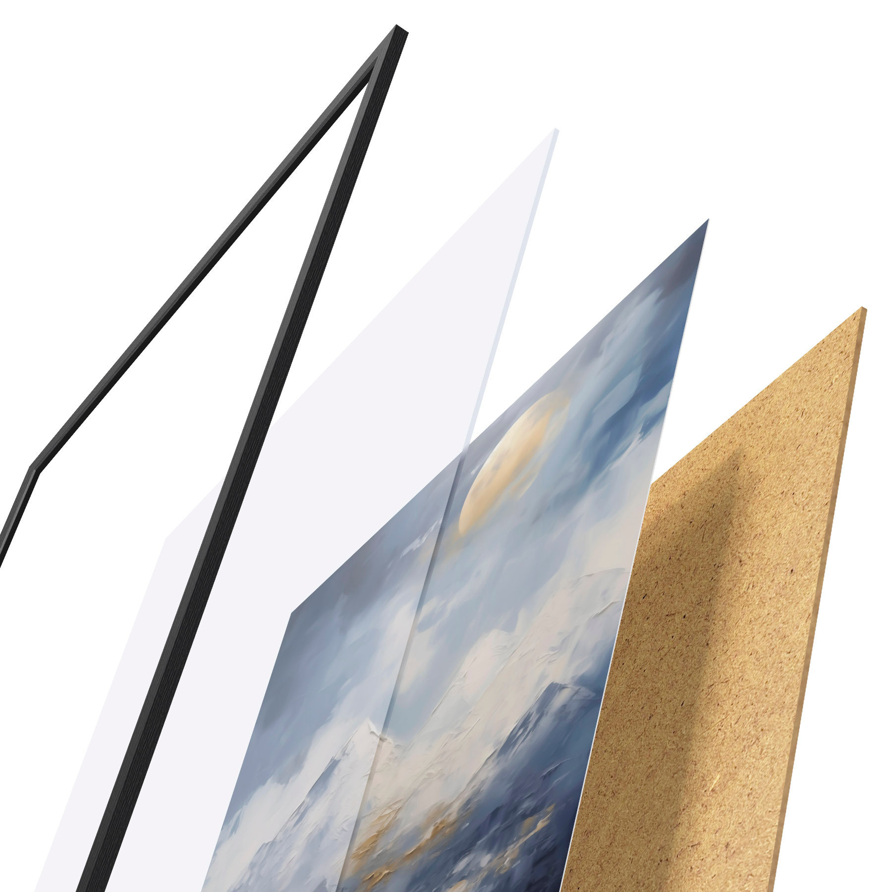 Poster Nachtelijk berglandschap, naar een schilderij f51165