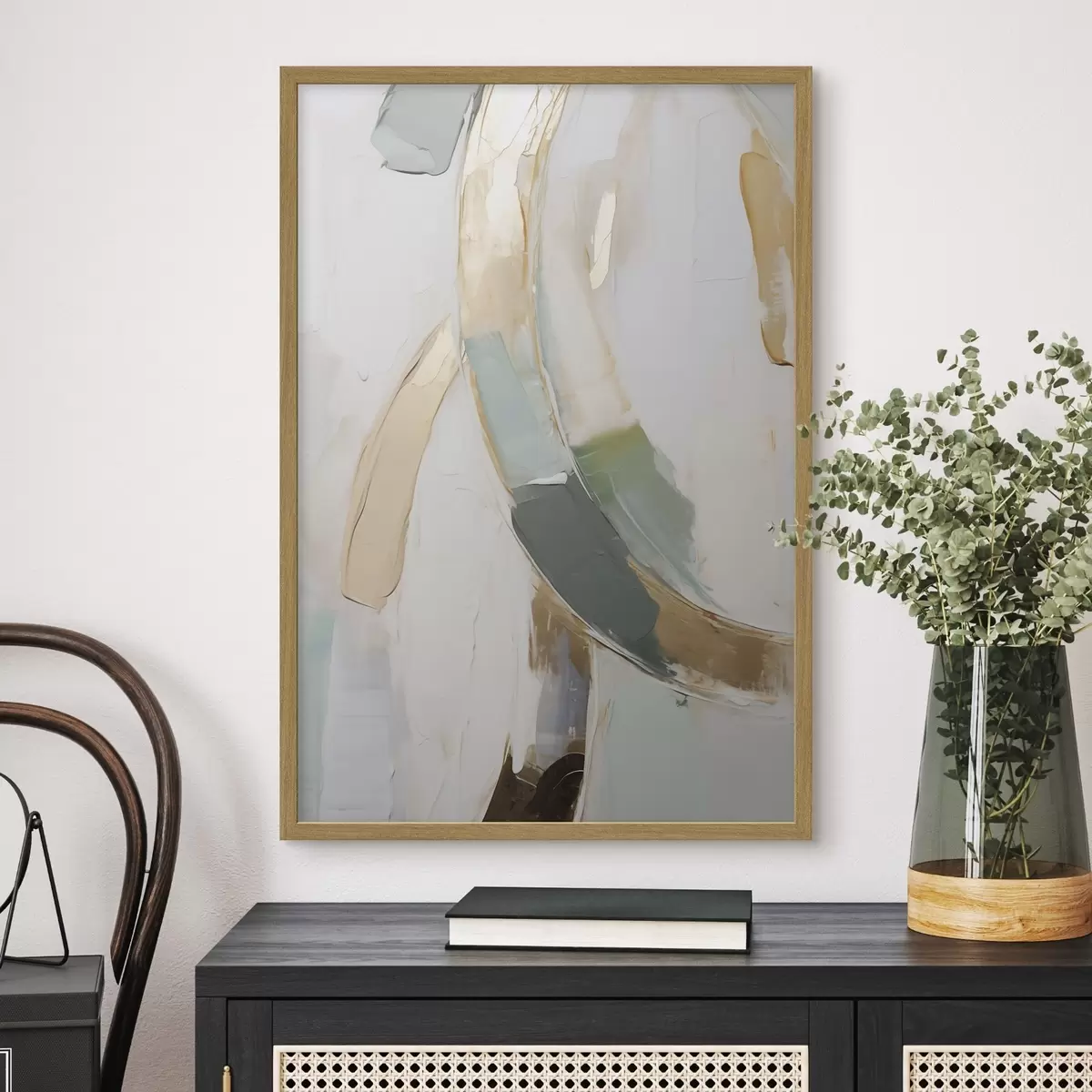 Poster Abstracte compositie, imitatie van een schilderij f51166