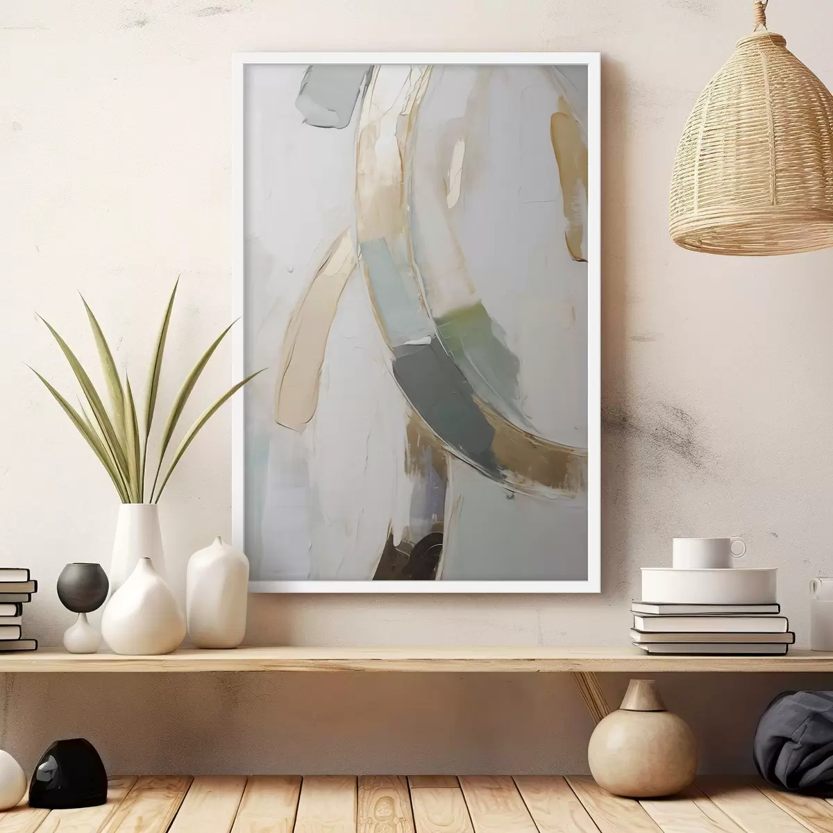 Poster Abstracte compositie, imitatie van een schilderij f51166
