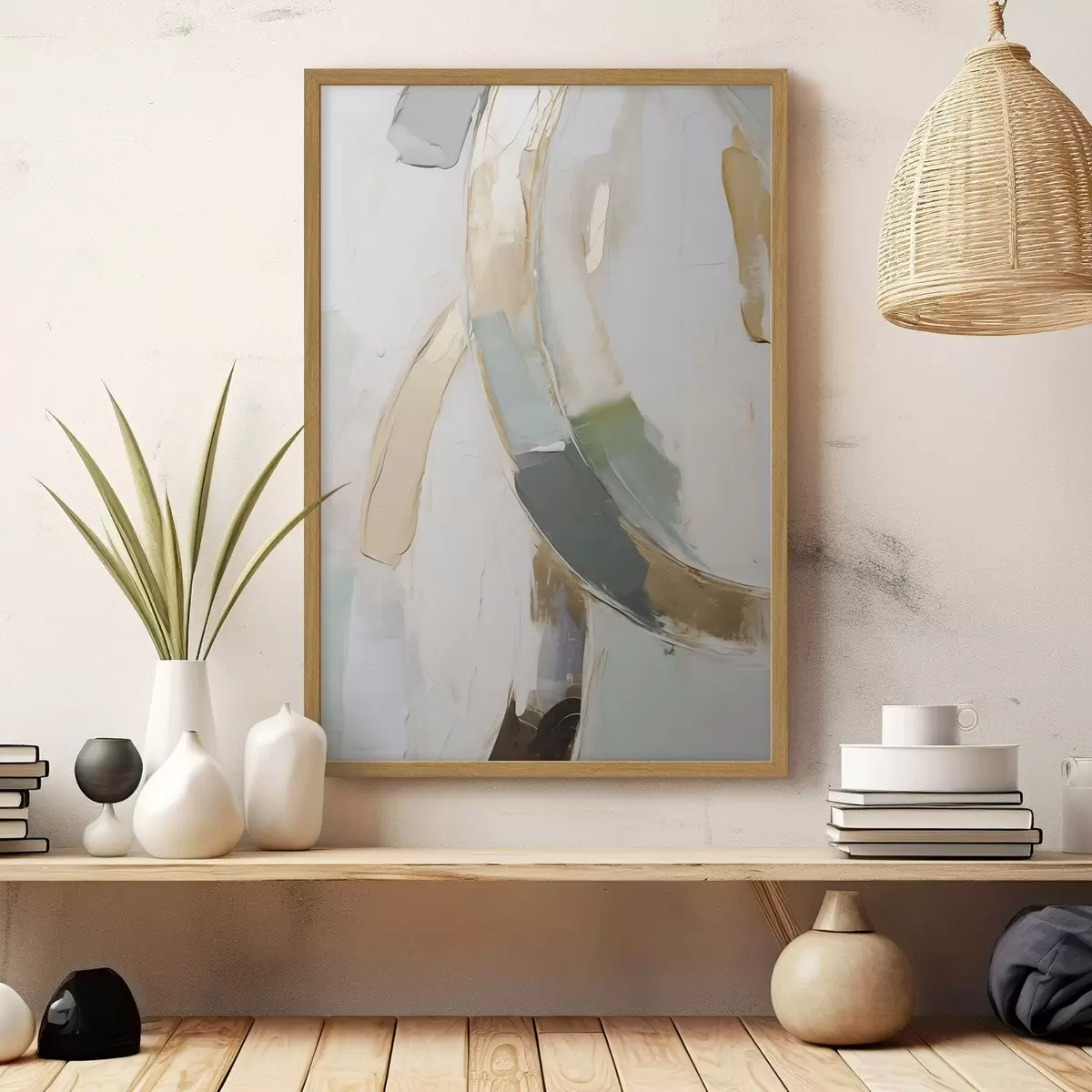 Poster Abstracte compositie, imitatie van een schilderij f51166