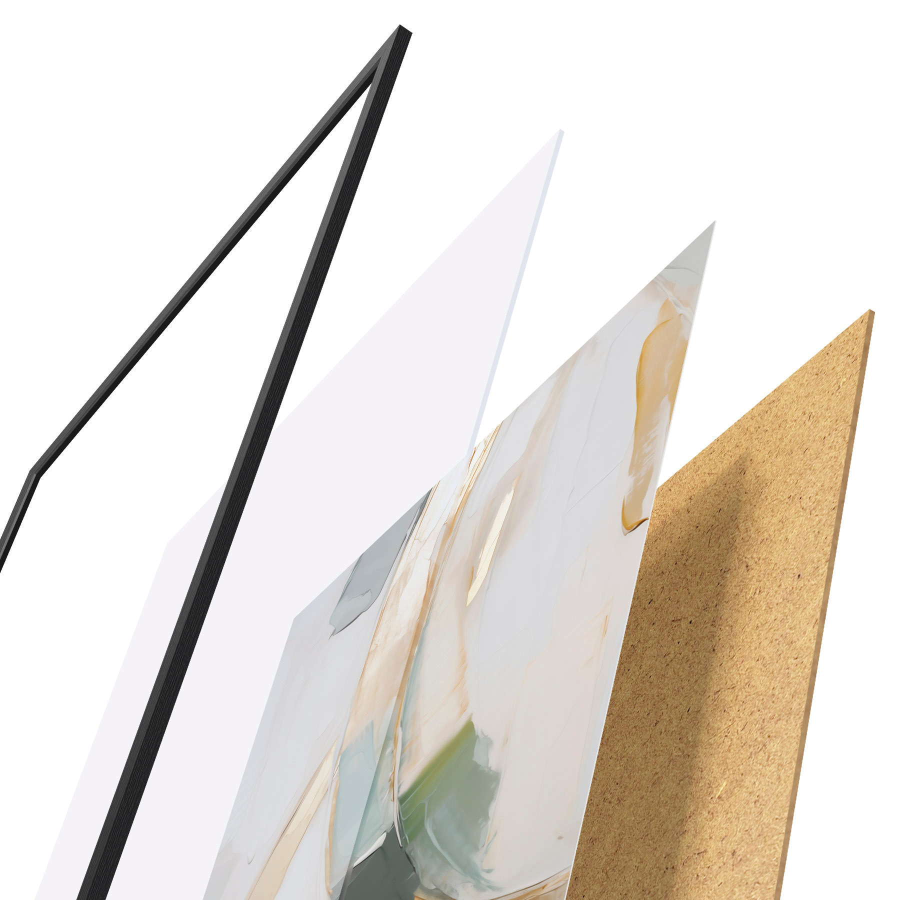 Poster Abstracte compositie, imitatie van een schilderij f51166