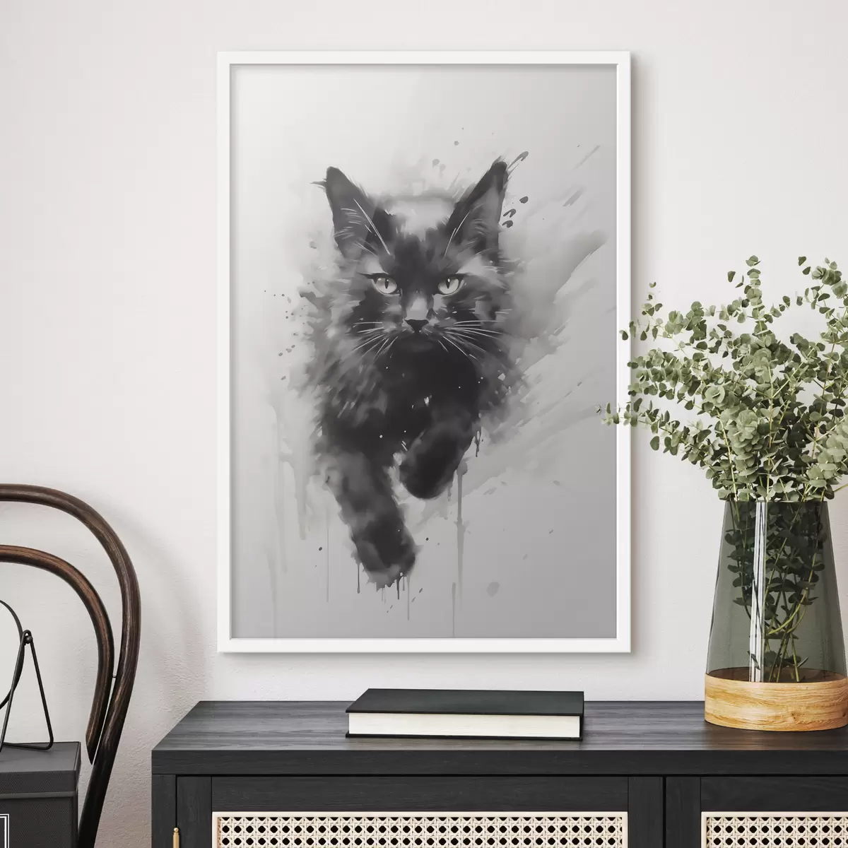 Poster Kat, imitatie van een schilderij f51168