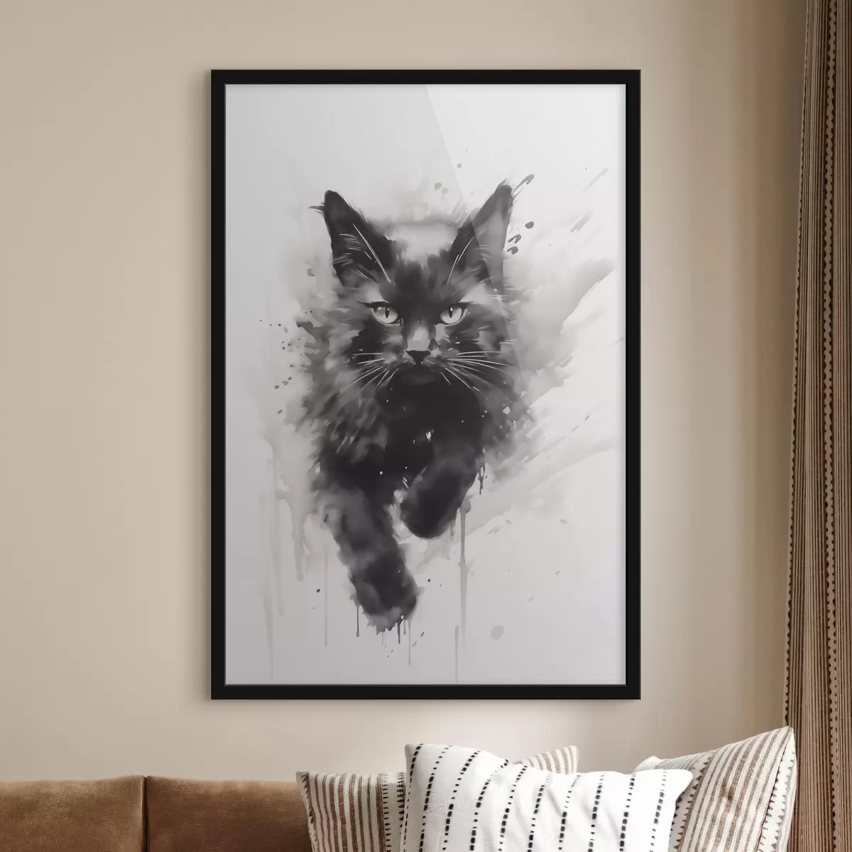 Poster Kat, imitatie van een schilderij f51168
