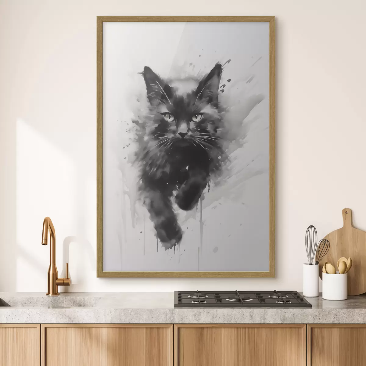 Poster Kat, imitatie van een schilderij f51168