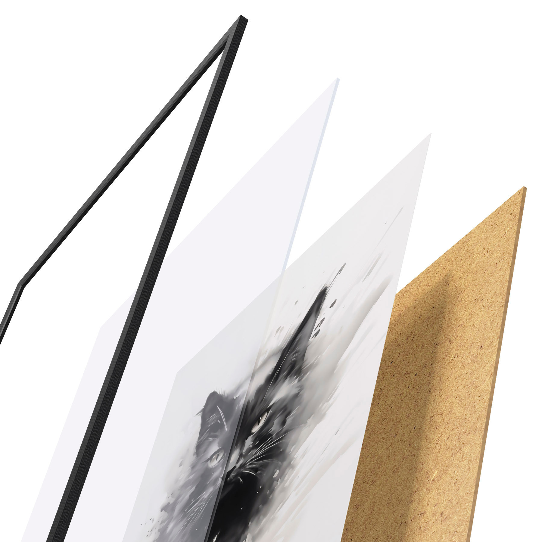 Poster Kat, imitatie van een schilderij f51168