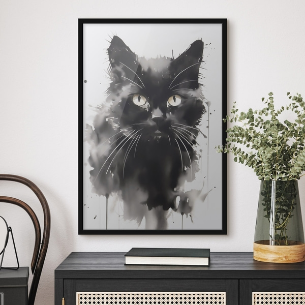 Affiche Portrait d'un chat, imitation d'un tableau, Affiches Uniques, f51169bk : Uwalls