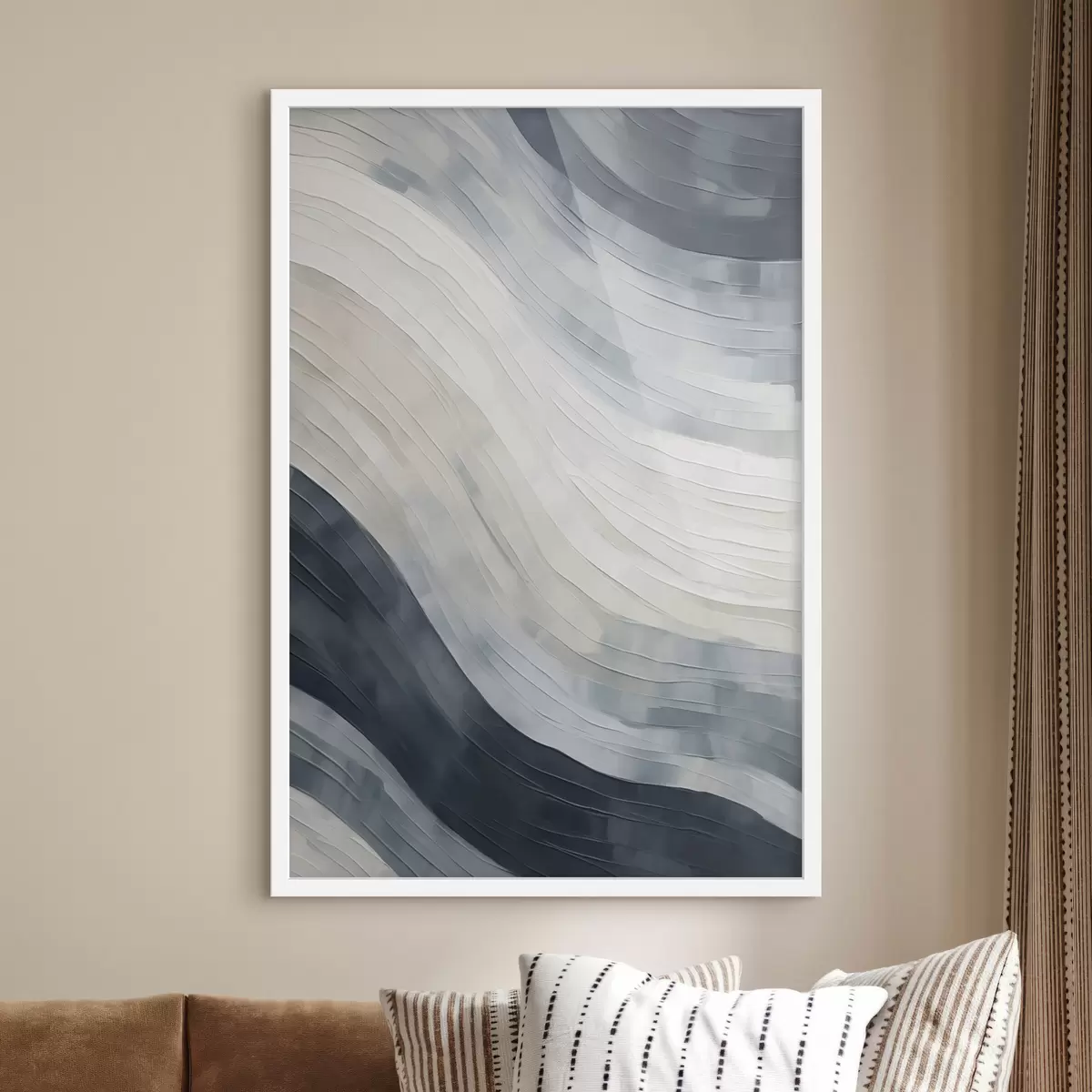 Poster Abstracte strepen, imitatie van een schilderij f51171