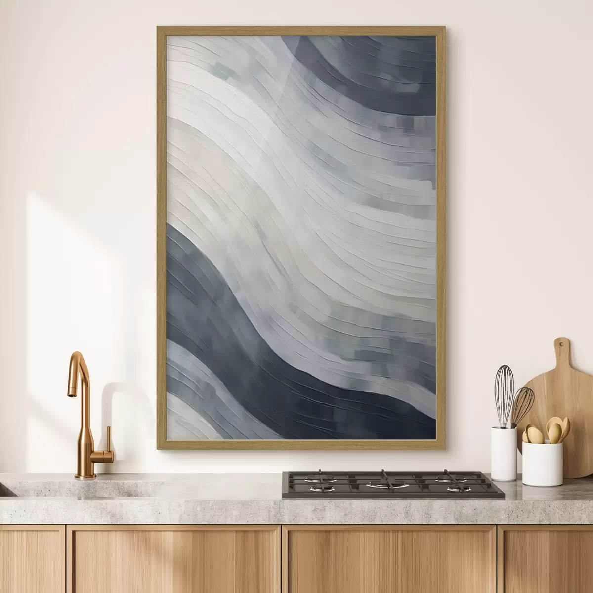 Poster Abstracte strepen, imitatie van een schilderij f51171