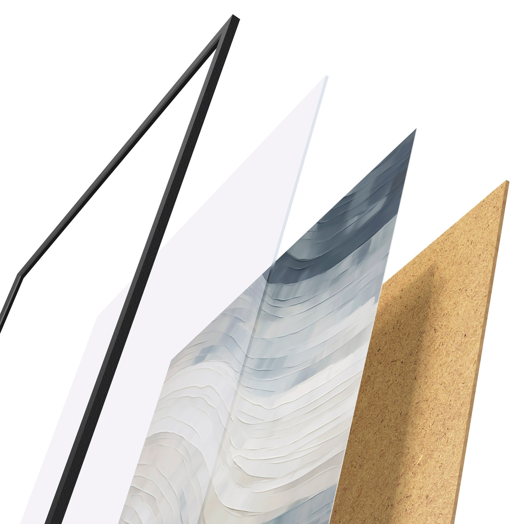 Poster Abstracte strepen, imitatie van een schilderij f51171