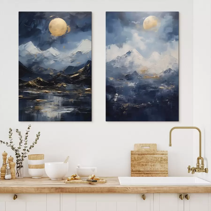 Fotobehang Berglandschap, naar een schilderij m31108