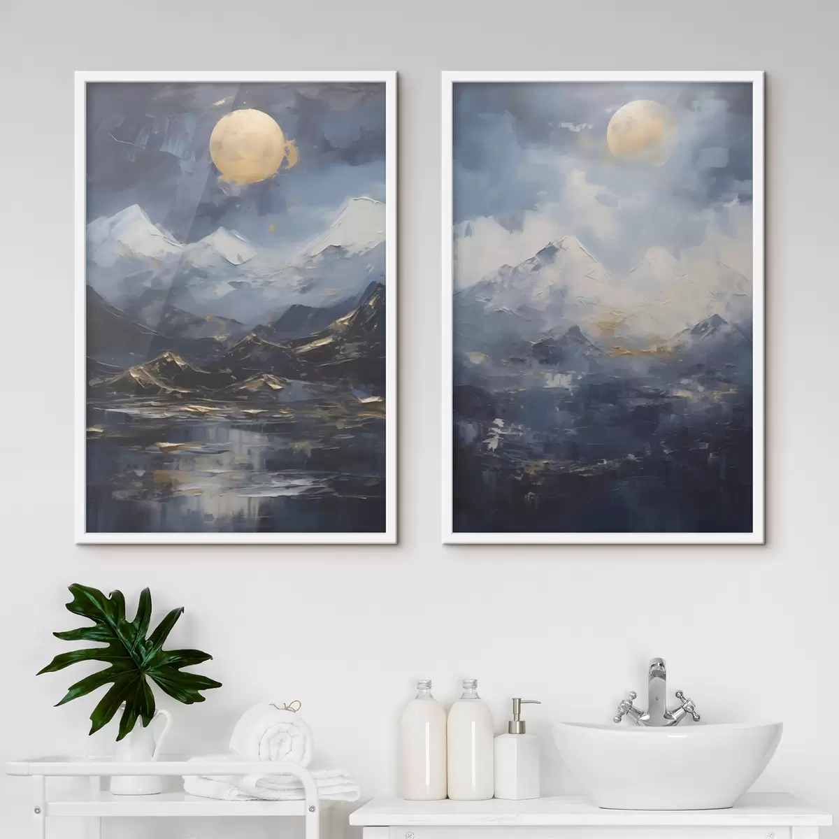 Poster Berglandschap, naar een schilderij d31108