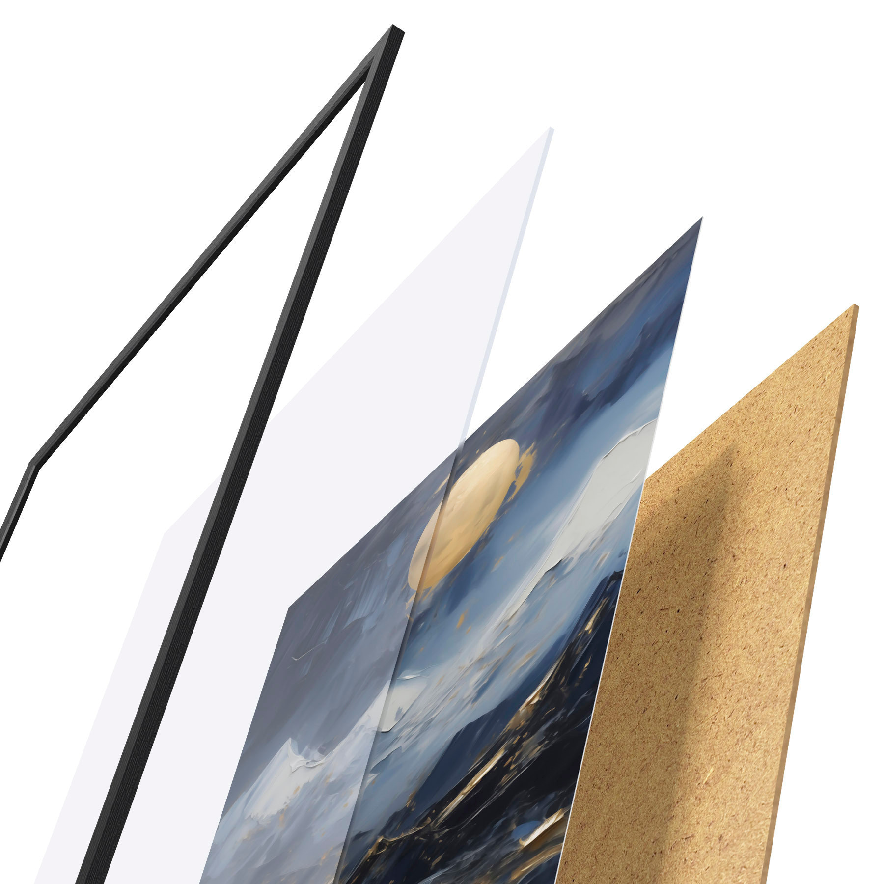 Poster Berglandschap, naar een schilderij d31108