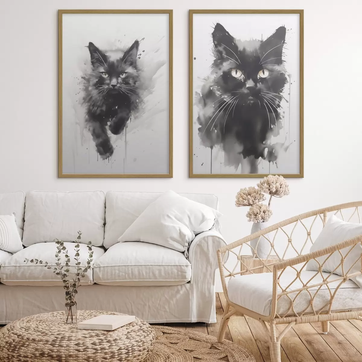 Affiche Chat, imitation d'un tableau d31110