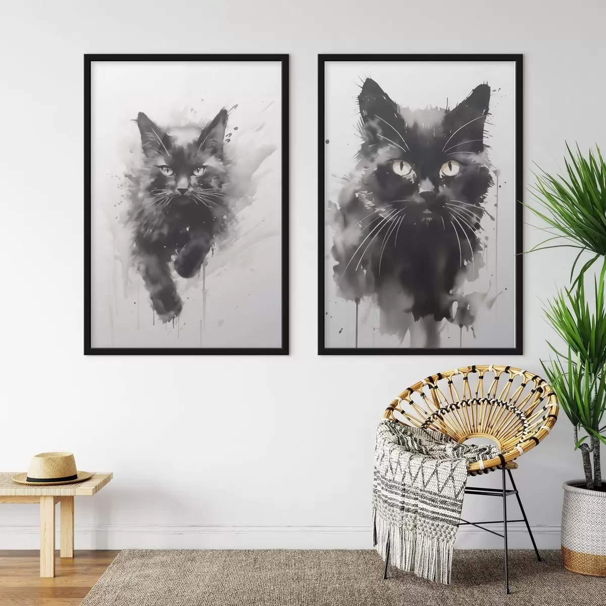 Affiche Chat, imitation d'un tableau d31110