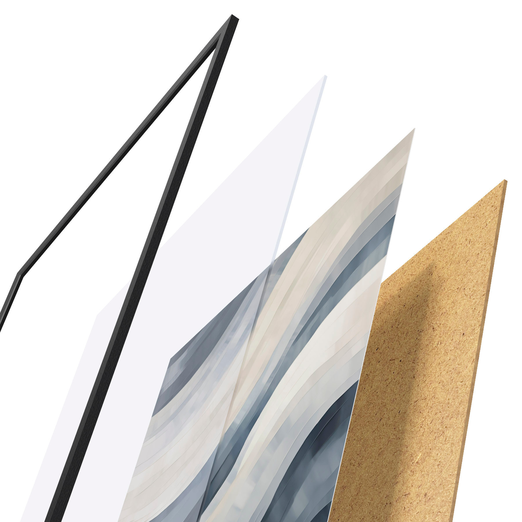 Affiche Larges rayures abstraites, imitation d'un tableau d31111