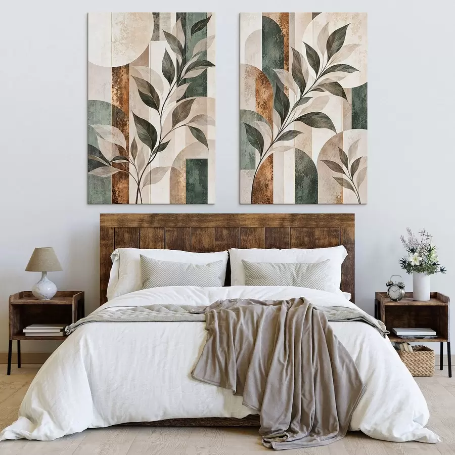  Peintures Abstraction avec une branche feuillue m31117