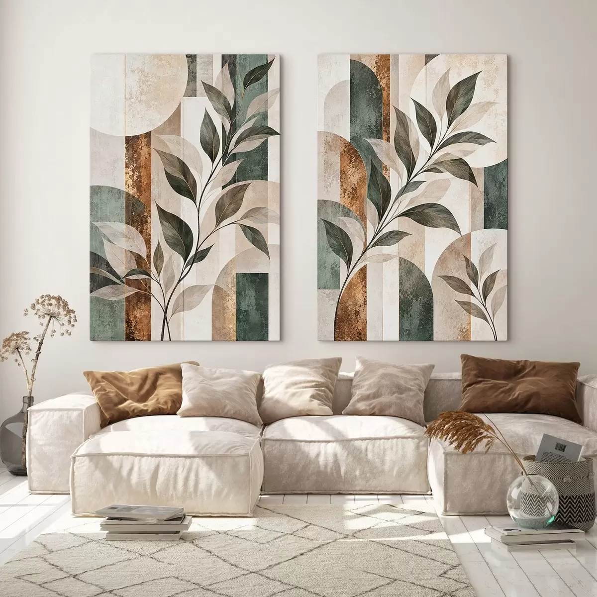  Peintures Abstraction avec une branche feuillue m31117