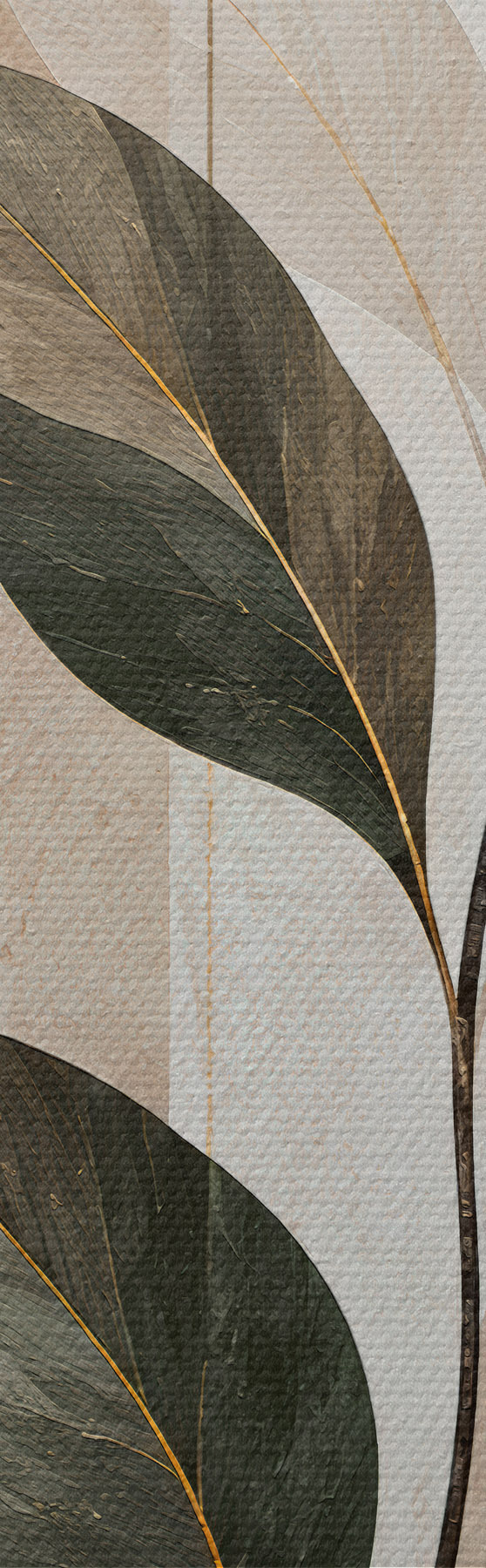  Peintures Abstraction avec une branche feuillue m31117