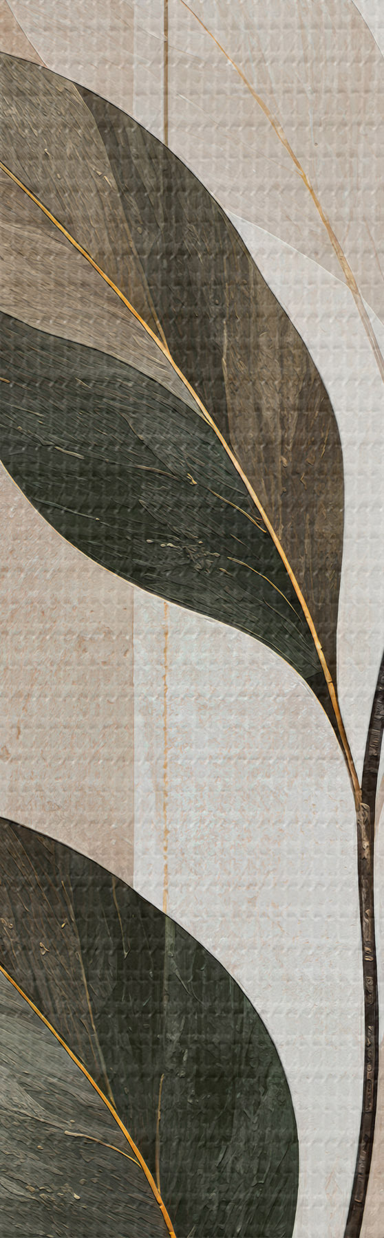  Peintures Abstraction avec une branche feuillue m31117