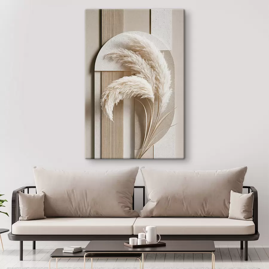  Peintures Herbe de la pampa et arches géométriques s50869