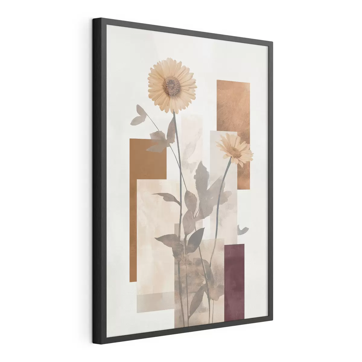 Poster Bloemen en geometrische vormen f51179