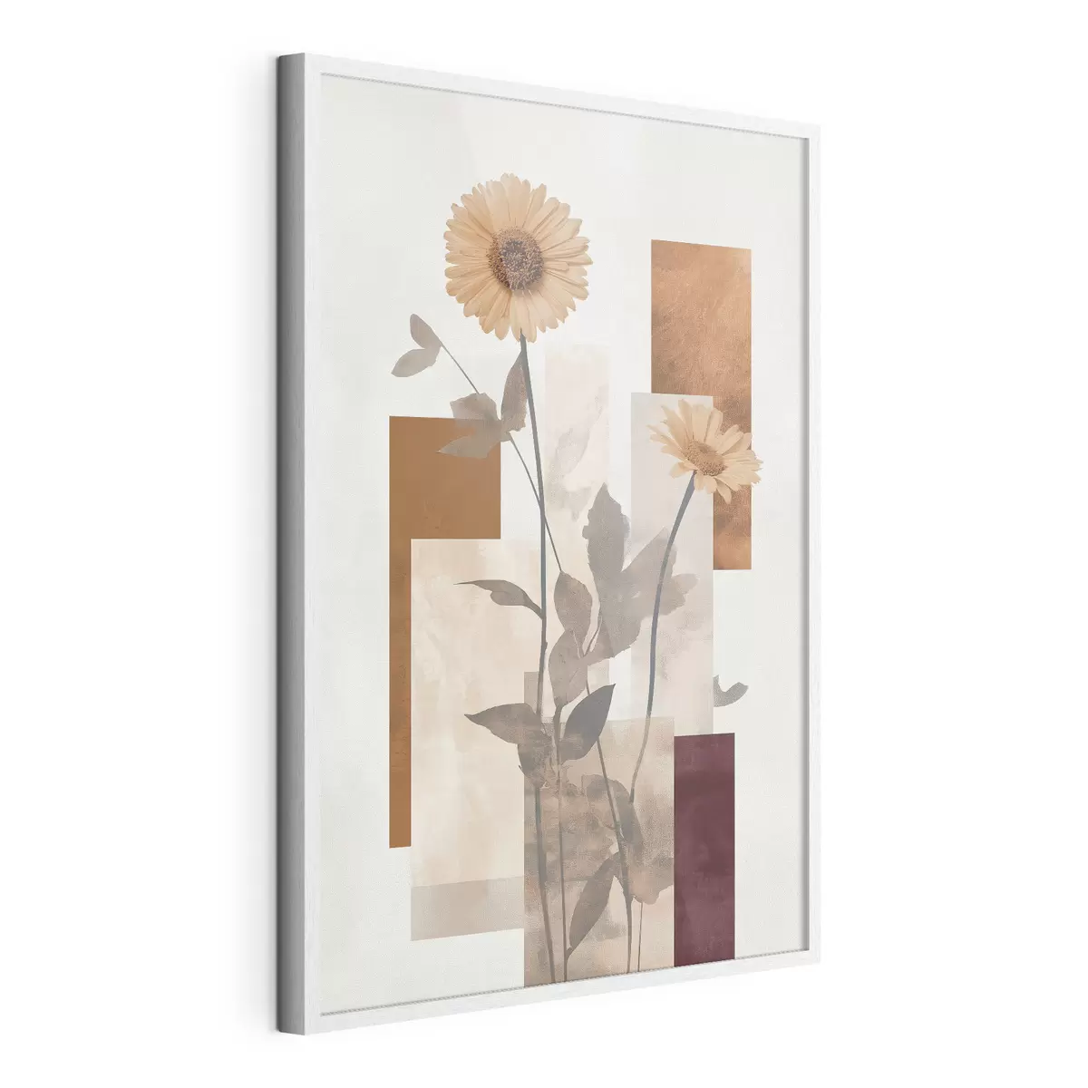 Poster Bloemen en geometrische vormen f51179