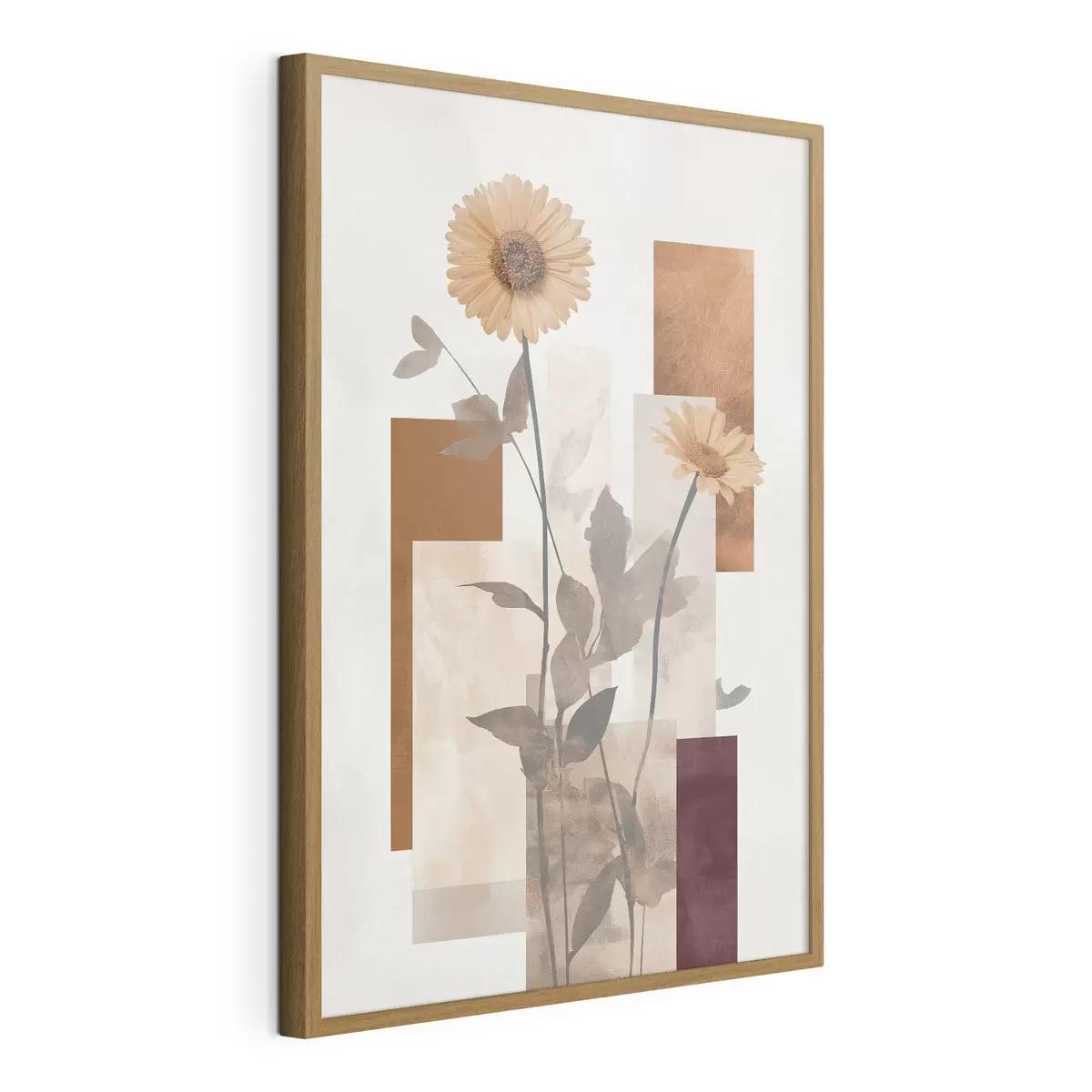 Poster Bloemen en geometrische vormen f51179